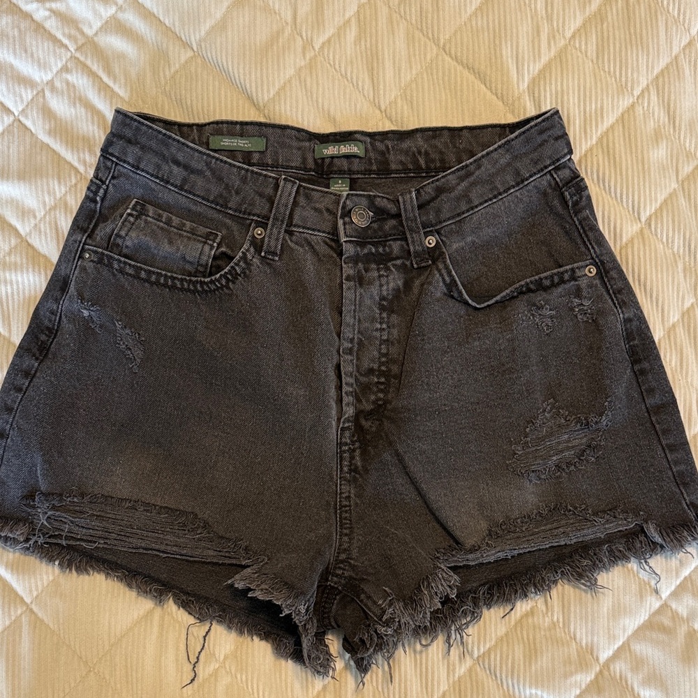 Wild Fable Black Distressed Jean Shorts